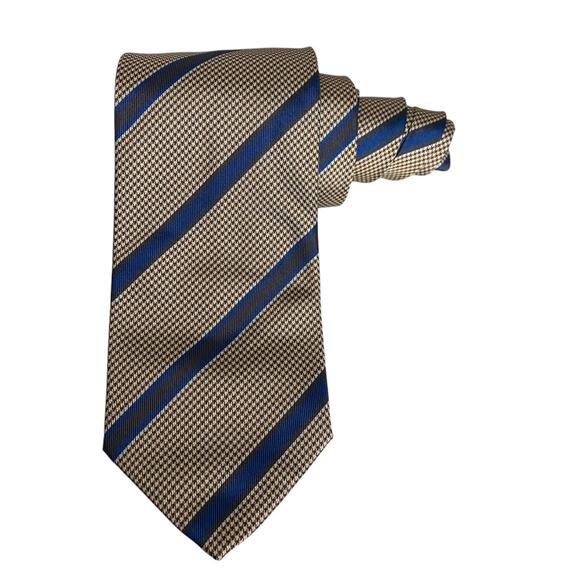 NWT Brioni Flannel and Blue Striped Tie Hand Made in Italy 100% Silk - Picture 13 of 14